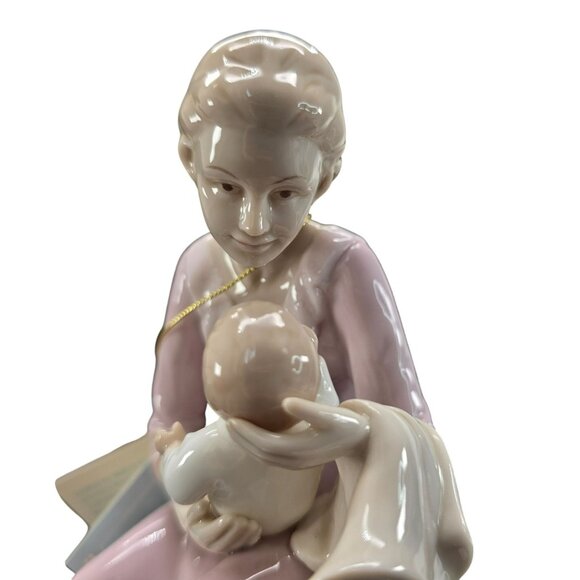 Porcelain Figurine Mother Holding Baby In Pink Dress Valencia NWT JJ3904 - Picture 8 of 12